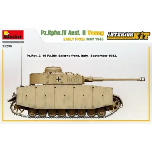 Збірна модель 1:35 Танк Pz.Kpfw.IV Ausf. H Вомаг ранній випуск травень 1943 р. з інтер'єром Miniart 35298