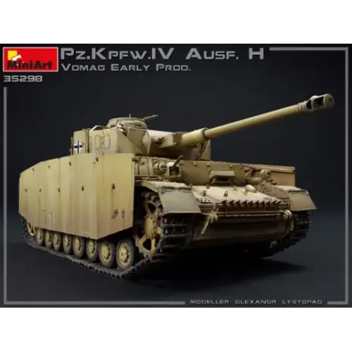 Збірна модель 1:35 Танк Pz.Kpfw.IV Ausf. H Вомаг ранній випуск травень 1943 р. з інтер'єром Miniart 35298