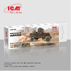 Набор акриловых красок для бронированных автомобилей 1МВ ICM 3086