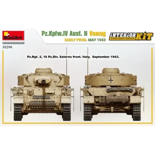 Збірна модель 1:35 Танк Pz.Kpfw.IV Ausf. H Вомаг ранній випуск травень 1943 р. з інтер'єром Miniart 35298