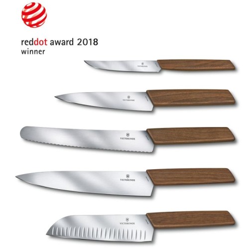 Ніж для хліба та випічки Victorinox SWISS MODERN 22см хвил дерев’ян 6.9070.22WG