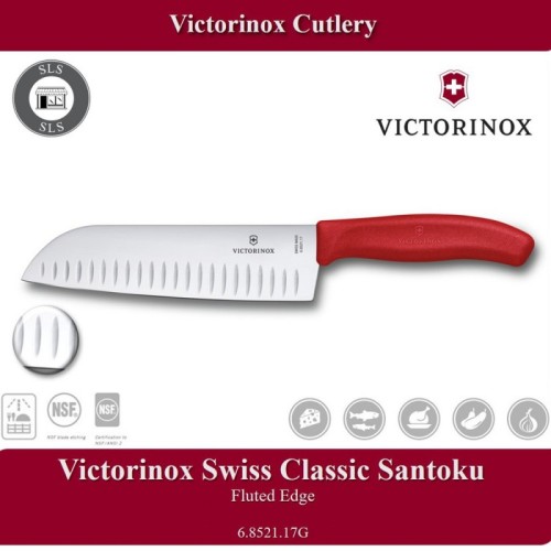 Ніж-сантоку Victorinox SWISS CLASSIC 17см червон 6.8521.17B
