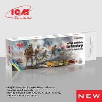 Набор акриловых красок для британской пехоты Первой мировой войны ICM3042