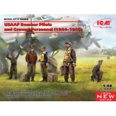 Сборная модель 1:48 Пилоты бомбардировщиков и наземный персонал ВВС США (1944-1945) ICM 48088