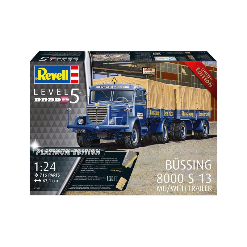 Збірна модель Збірна модель-копія Revell Вантажна машина Büssing 8000 S13 з причепом рівень 5 масштаб 1:24