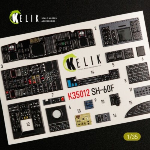 SH-60F Ocean Hawk 3D декаль інтер'єр для комплекту Kitty Hawk 1:35 KELIK K35012