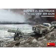 Збірна модель 1:35 Радянська вантажівка 2Т (ГАЗ-ААА) 6х4 та 76-мм гармата УСВ-БР MiniArt 35272