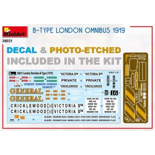Сборная модель 1:35 Лондонский омнибус типа B 1919 года МиниАрт 38031