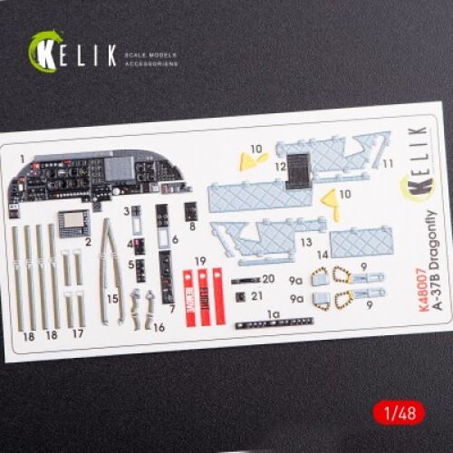 A-37B Dragon 3D декаль інтер'єр для комплекту Trumpeter 1:48 KELIK K48007