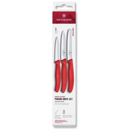 Набір ножів для чищення овочів Victorinox Swiss Classic 3 ножа черв 6.7111.34C1