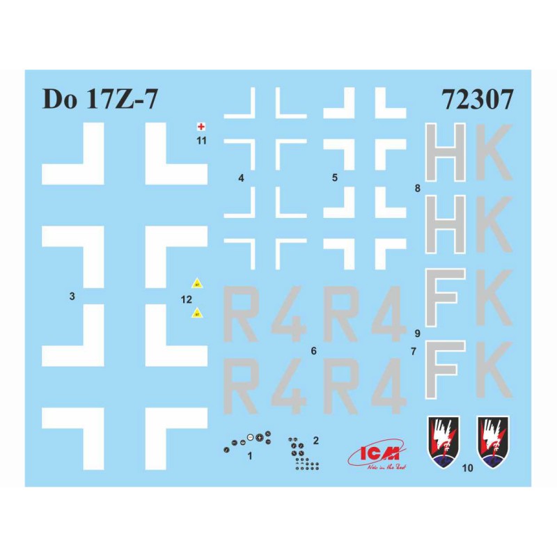 Збірна модель літака 1:72 Бомбардувальник Дорньє Do 17Z-7 ICM 72307 1:72