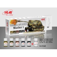 Набор акриловых красок для Marder I немецкой бронетехники ICM3003
