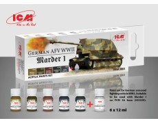 Набір акрилових фарб для Marder I німецької бронетехніки ICM3003