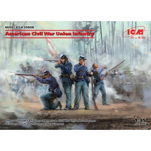 Сборная модель 1:35 Фигуры Пехота Союза (Гражданская война в США) ICM 35020
