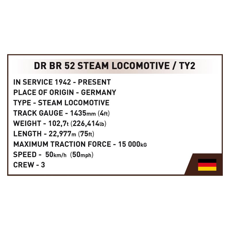 Конструктор COBI Локомотив DRB Class 52 Ексклюзивний набір масштаб 1:35, 2623 деталей