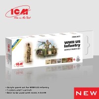 Набор акриловых красок для пехоты США (Второй мировой войны) ICM3037