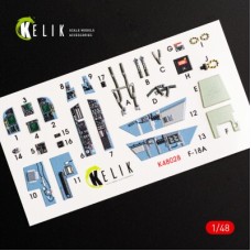 F:A-18A "Hornet" 3D декаль інтер'єр для комплекту Kinetic 1:48 KELIK K48028