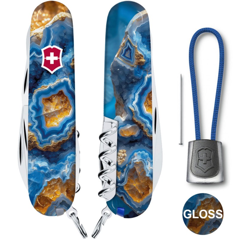 Складаний ніж Victorinox CLIMBER DESIGN Блакитний агат 1.3703.3.R2030pk