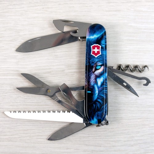 Складаний ніж Victorinox HUNTSMAN ANIMAL Вовк 1.3713.3.F1040pw