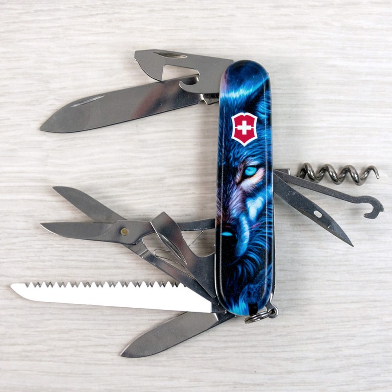 Складаний ніж Victorinox HUNTSMAN ANIMAL Вовк 1.3713.3.F1040pw