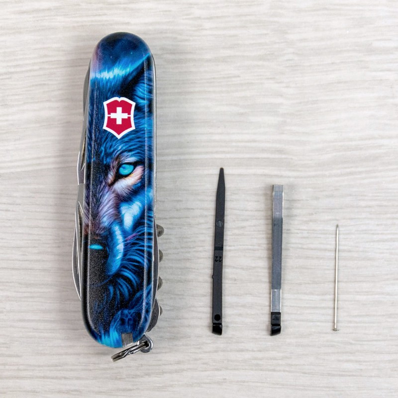 Складаний ніж Victorinox HUNTSMAN ANIMAL Вовк 1.3713.3.F1040pw