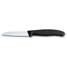 Ніж для чищення овочів Victorinox SWISS CLASSIC 8см хвил чорн 6.7433