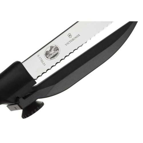 Ніж для нарізання з направляючою Victorinox STANDARD DUX 21см хвил чорн 5.1733.21