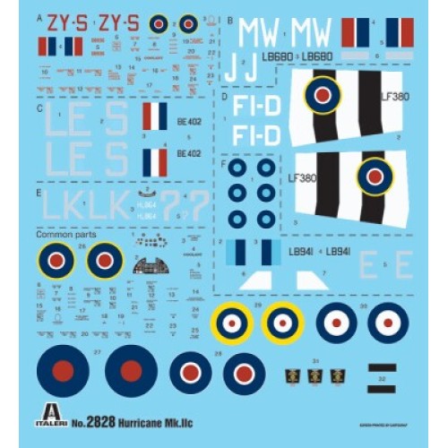 Сборная модель самолета Cборная модель 1:48 Самолет Hawker Hurricane Mk. IIC Италери 2828 1:48