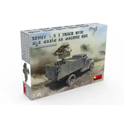 Военный 1,5 тонный грузовик с пулеметом "M-4 Maxim" AA 1:35