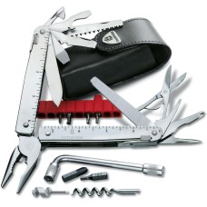 Мультитул Victorinox SWISSTOOL X PLUS 3.0338.L + черный кожаный чехол