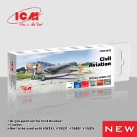 Набор акриловых красок для гражданской авиации ICM 3055