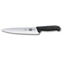 Обробний ніж Victorinox FIBROX 22см хвил чорн 5.2033.22