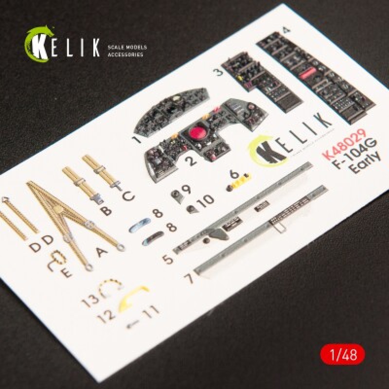 F-104J "Starfighter" Рання версія 3D декаль інтер'єр для комплекту Hasegawa 1:48 KELIK K48029