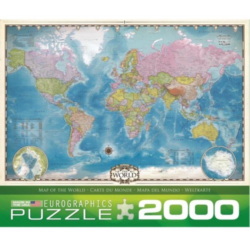 2D Пазли Пазл Eurographics Мапа світу, 2000 елементів