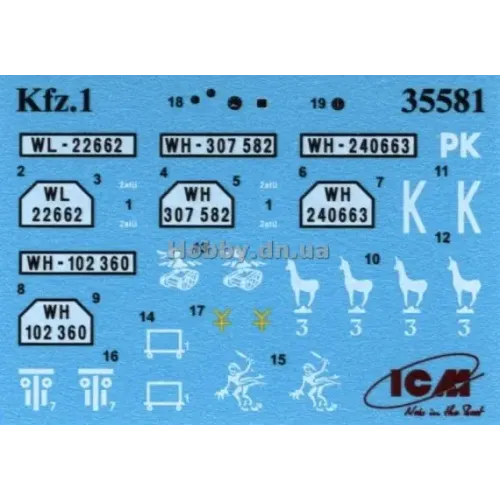 Збірна модель1:35 Німецький позашляховий автомобіль le.gl.Einheitz-Pkw Kfz.1 ICM 35582