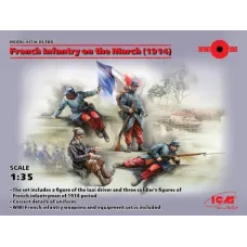 Сборная модель 1:35 Фигуры Французская пехота на марше (1914) ICM 35705