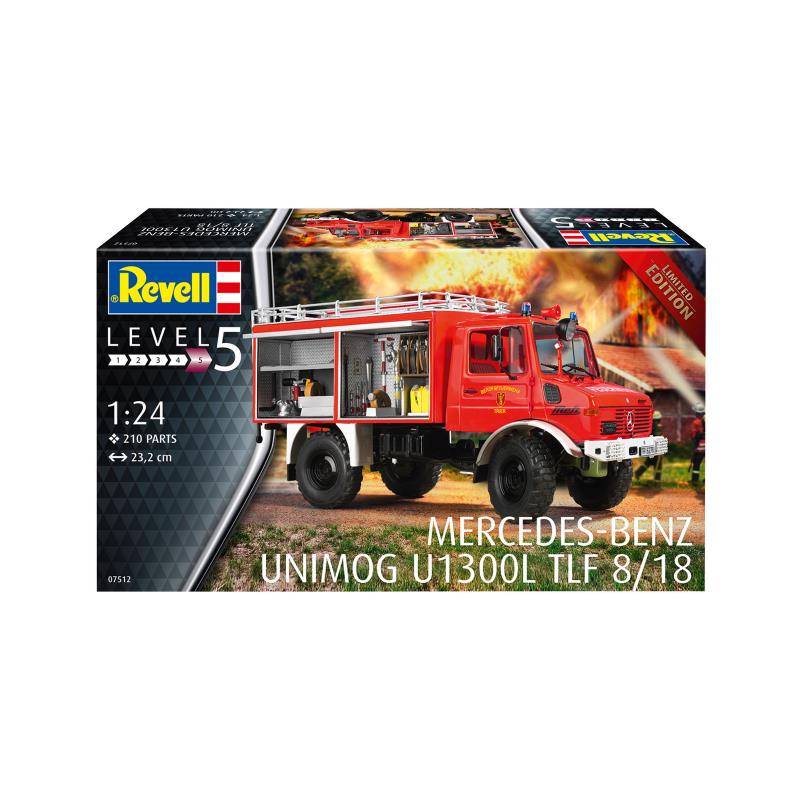Збірна модель Збірна модель-копія Revell Пожежна машина Unimog U1300L TLF 8/18 рівень 5 масштаб 1:24