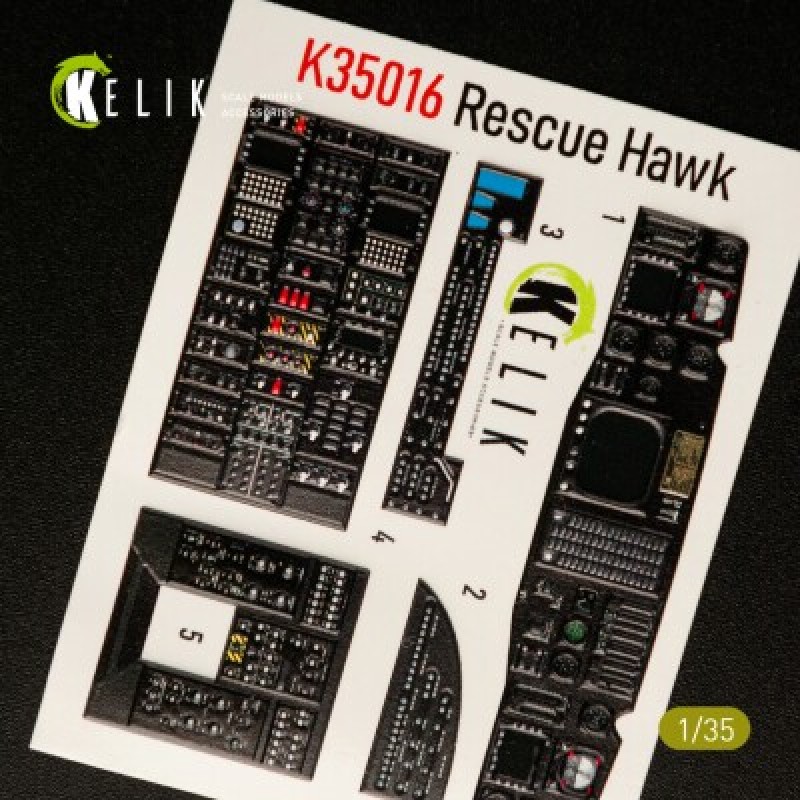 HH-60H Rescue Hawk 3D декаль інтер'єр для комплекту Kitty Hawk 1:35 KELIK K35016