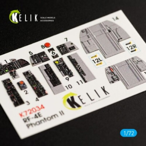 RF-4E Phantom II 3D декаль інтер'єр для комплекту Hasegawa 1:72 KELIK K72034