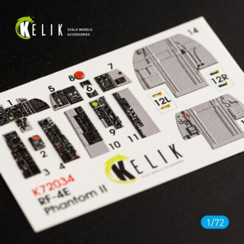 RF-4E Phantom II 3D декаль інтер'єр для комплекту Hasegawa 1:72 KELIK K72034