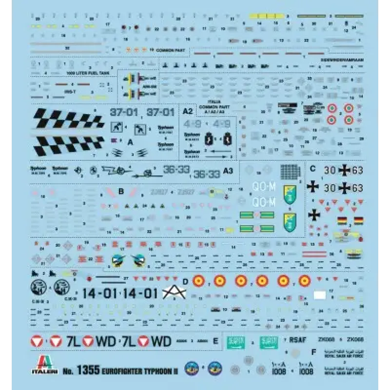 Сборная модель самолета Cборная модель 1:72 Самолет EF 2000 Тайфун (Одноместный) Италери 1355 1:72