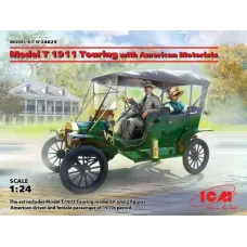 Сборная модель 1:24 Автомобиль путешествие с американскими автомобилистами модель Т 1911 ICM 24025