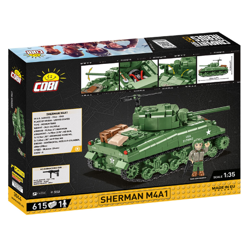 Конструктор COBI Company of Heroes 3 Танк M4 Шерман, 615 деталей