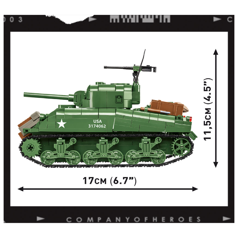 Конструктор COBI Company of Heroes 3 Танк M4 Шерман, 615 деталей