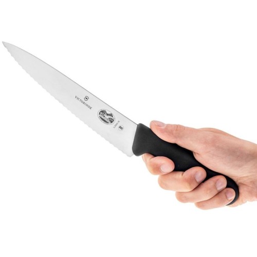 Обробний ніж Victorinox FIBROX 19см хвил чорн 5.2033.19