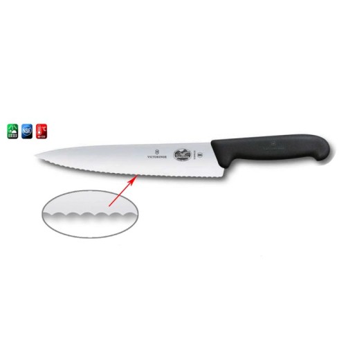 Обробний ніж Victorinox FIBROX 19см хвил чорн 5.2033.19