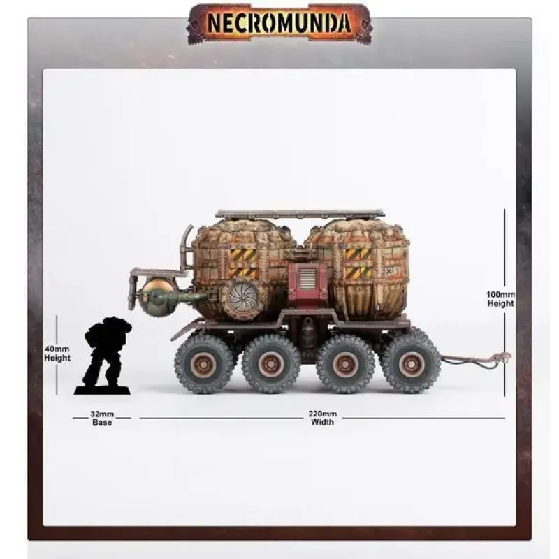 Миниатюра WARHAMMER 40000: NECROMUNDA - PROMETHIUM TANKS ON CARGO-8 TRAILER