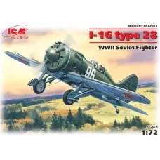 Збірна модель 1:72 Винищувач І-16 тип 28 ICM 72073