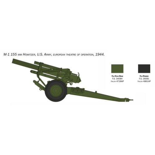 Збірна модель 1:35 155-мм гаубиця М1 з розрахунком Italeri 6581
