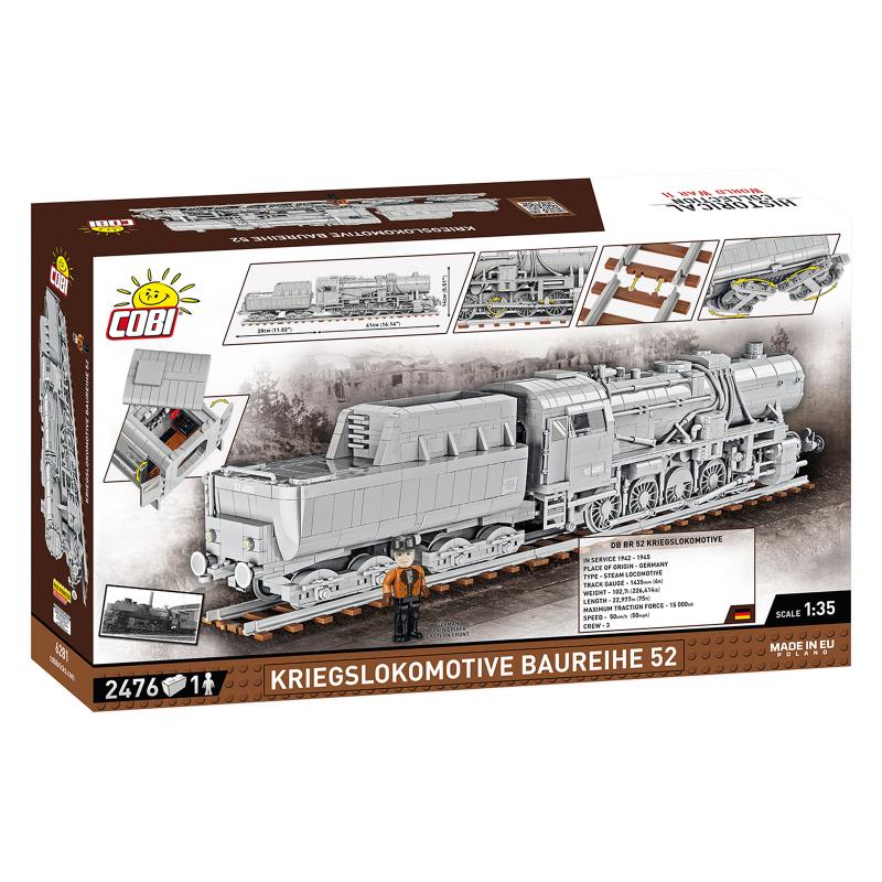 Конструктор COBI Локомотив Kriegslokomotive Class 52 масштаб 1:35, 2476 деталей